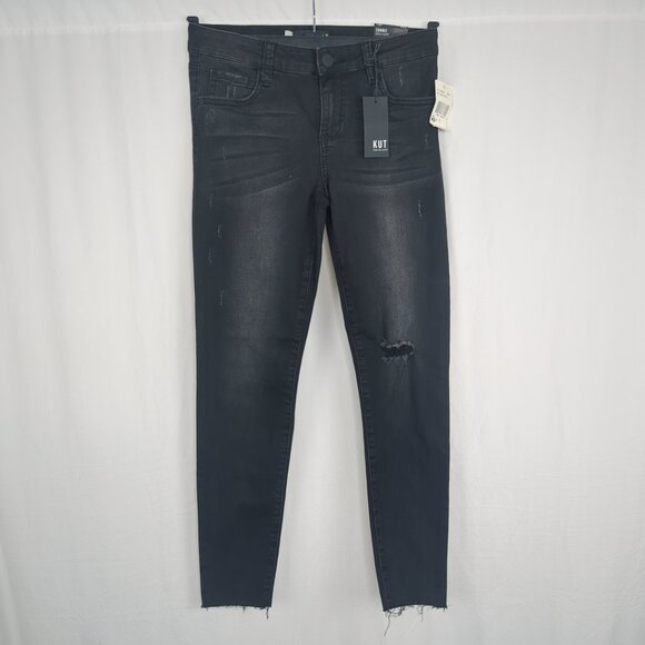Kut from the Kloth Denim - KUT Black Skinny Jeans 2 Connie Distressed Stretch Ankle NWT